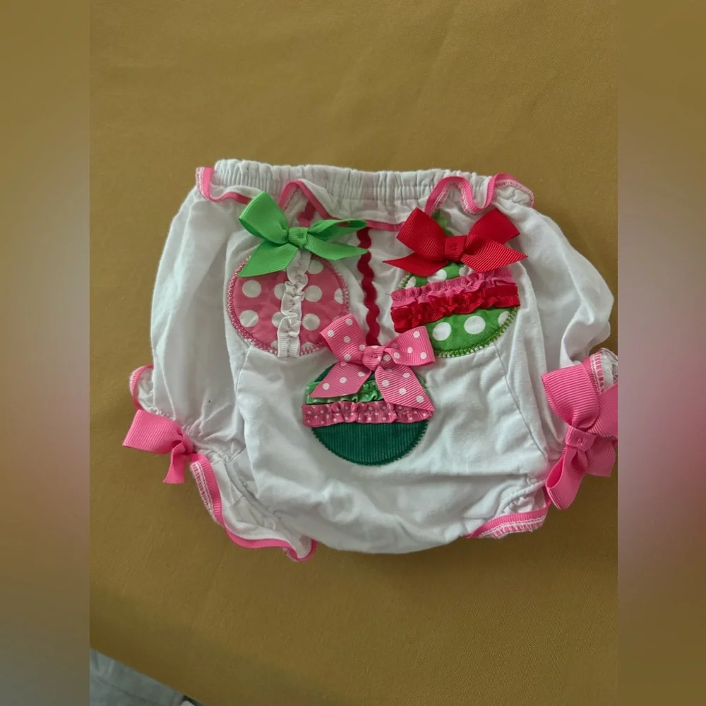 0-6M Mud Pie Diaper Covers Halloween Pumpkin & Christmas Balls lot of 2